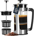 ESPRO Plus P5 French Press Coffee Maker – Patented Double Micro-Filter for Grit Free Brew, Heat-Resistant Thicker Borosilicate Glass Coffee Press – (18 oz)