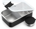 Bakpoco Stainless Steel Bento Lunch Box for Kids, 33oz Leak-Proof Lunch Box Containers, Microwave-Safe, with Adjustable Divider, Convenient Metal Lunchbox for School, Travel