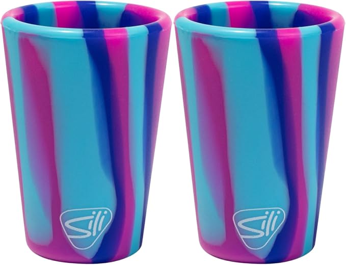 Silipint 1.5oz Silicone Shot Glasses – Pack of 2 Unbreakable, BPA-Free, Non-Toxic, Dishwasher & Freezer Safe Cups – Colored Shot Glasses for Cold Beverages, Cocktails, Travel, Party (Cool Berry Crush)