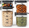 Progressive International ProKeeper+ 4-Piece Clear Plastic Modular Airtight Pantry Food/Snack Kitchen Storage Organization Container Canister Set