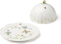 Lenox Home And Kitchen, Butterfly Meadow Beehive Covered Butter Dish, Porcelain Material, Butter Dish With Lid For Countertop, Kitchen Decor And Accessories, Butterfly And Flowers (White, 1 Piece)