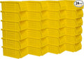 Akro-Mils 30220 AkroBins Plastic Storage Bins, Space-Saving Stackable Bins for Garage, Pantry, Craft Organization, 7" x 4" x 3", Yellow, 24-Pack