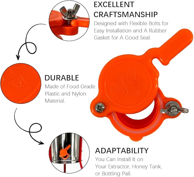 MayBee Double Sieve Honey Harvesting Kit for Beekeepers, Beekeeping Starter Kit Set of 5, Double Sieve Honey Strainer Stainless Steel, Frame Grip, Uncapping Fork, Honey Gate, Honey Filter Bag
