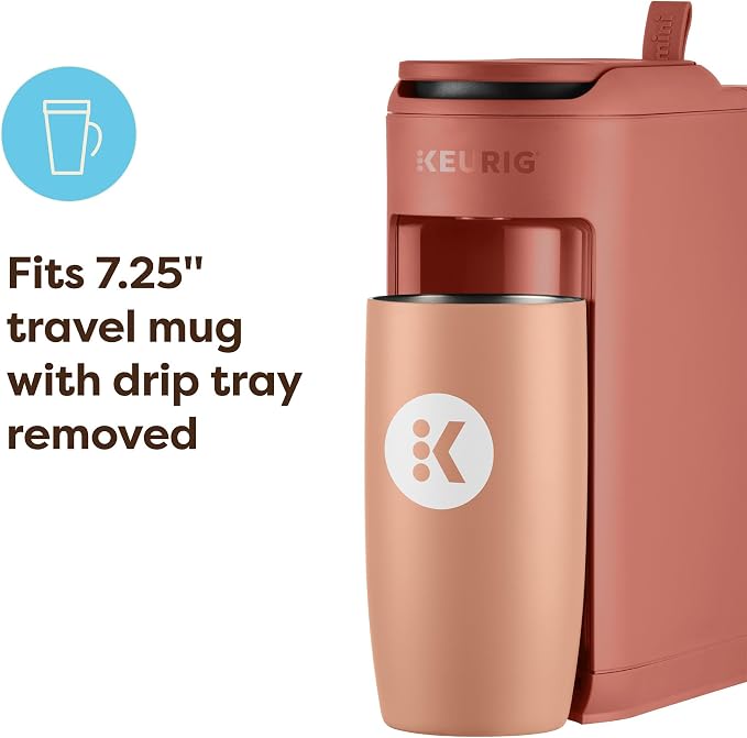 Keurig K-Mini Mate Single Serve K-Cup Pod Coffee Maker, Brews Up to 12 oz Cup, Compact Portable Coffee Machine for Small Spaces, Great for Dorms & Offices, Red Rocks