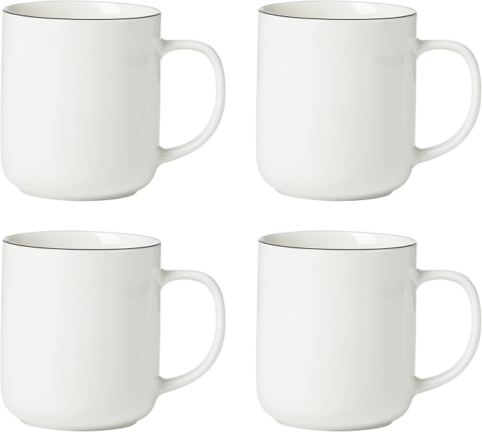 Oneida 896603 24 Seven Black Rim Mugs, Set of 4