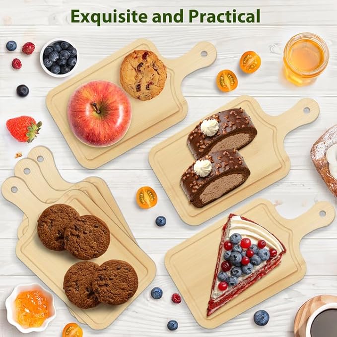 AZEAM 1 Set Baby Bridal Shower Prizes for Game Winners, Bamboo Mini Cheese Board Set with Knife Fork and Present Box, Small Charcuterie Board Bulk for Party Wedding Guests Present
