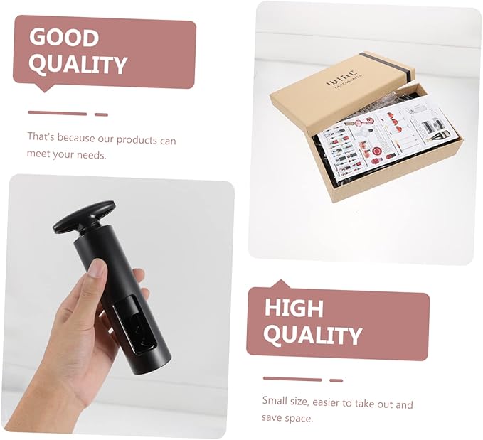 6pcs Aluminum Alloy Abs Wine Accessory Kit Set Corkscrew Vacuum Stopper and Air Popper