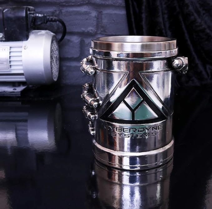 Nemesis Now T-800 Terminator 2 Judgement Day Tankard Mug Featuring the Cyberdyne Systems Logo, Officially Licensed Hand-Painted Resin, Futuristic Sci-Fi Decor, 17cm