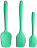 Silicone Spatula 3‑Piece Set Heat Resistant 600°F Non‑Stick Rubber Spatulas with Stainless Steel Core ALLWIN HOUSEWARE Large Spatula, Spoonula & Mini Spatula for Cooking & Baking, Macaron Green