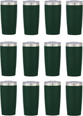 12 Ct of 20 Oz Two-Tone Himalayan Stainless Steel Tumblers with Lid – Dark Green – Customizable Insulated Cups for Water, Coffee, Hot & Iced Drinks – Great for DIY, Events, Work