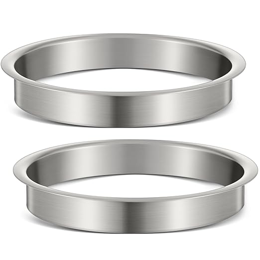 Honeydak 2 Pieces 6" (Nominal) Diameter x 1" Height 304 Polished Stainless Steel 6" x 1" Trash Grommets for Countertop Inserted Trash Kitchen Cabinet Counter Bin, Ease to Install