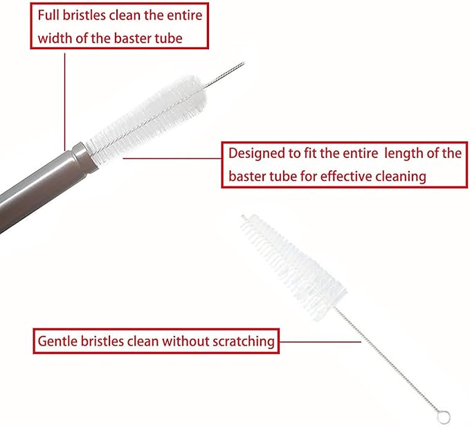 Turkey Baster and Poultry Lifters fork Set of 2. Food grade stainless steel and BPA-Free Silicone. Dishwasher-Safe