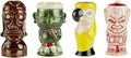 LEMONSODA Ceramic Hawaiian Tiki Glasses (Luau, Set of 4)