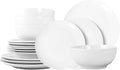 Anveena 16 Piece Dinnerware Set for 4, Plates and Bowls Set.For Family Dinner& Kitchen Use, Microwave & Dishwasher Safe