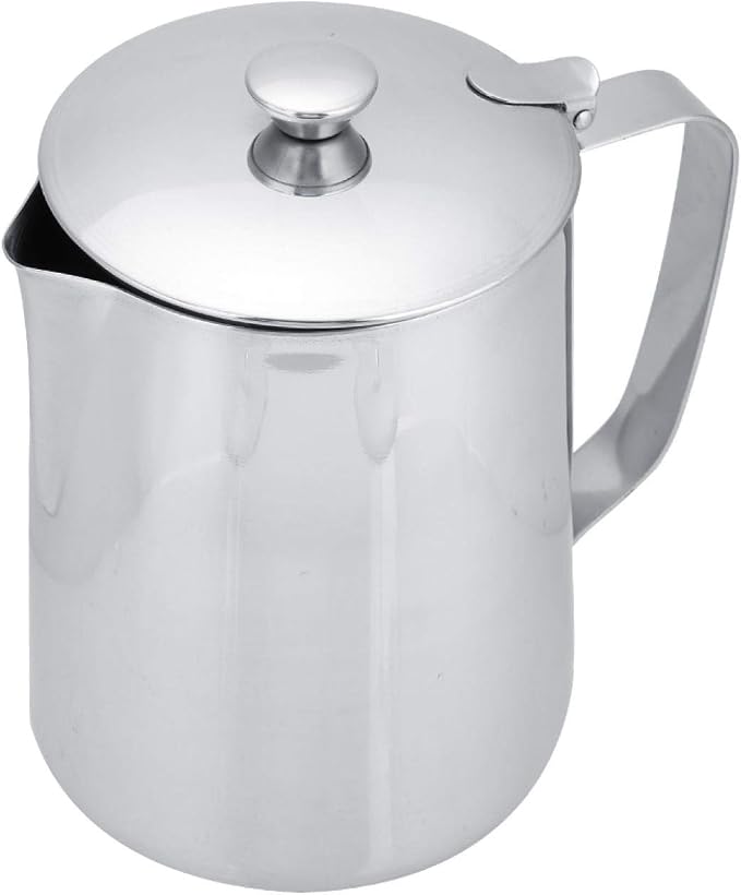 Frothing Pitcher Stainless Steel Coffee Cup Mug Milk Frothing Pitcher Jug with Lid for Latte Coffee Art(1500mL)
