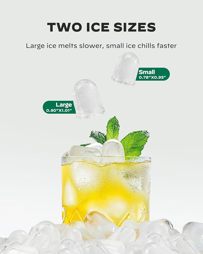 Totnz Ice Makers Countertop,26 Lbs/24 Hrs, Portable Countertop Ice Maker with Self Cleaning Function,Ice Maker for Kitchen/Office/Parties