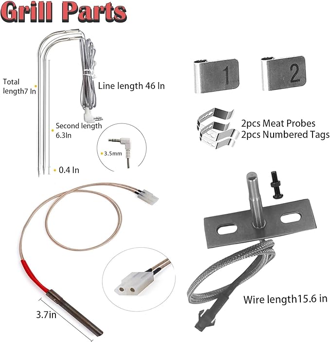 Digital W/LCD Display Control Board Thermostat Kit for Pit Boss Pellet Grill Smoker Austin XL, Replacement Parts Includes Meat Probes,Temp Sensor & Ignition Hot Rod