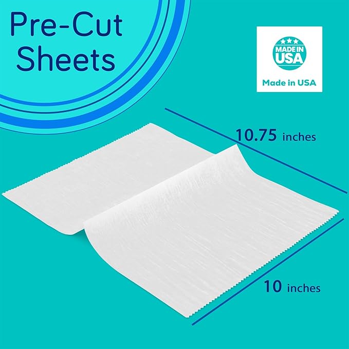 Fit Meal Prep 1000 Sheets 10 x 10.75” Dry Wax Paper Sheets for Food, Greaseproof Sandwich Wrapping, Interfolded Deli Wax Paper for Fries, Burgers, Food Basket, Made in USA