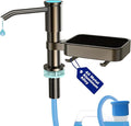 Soap Dispenser for Kitchen Sink, Built in Sink Soap Dispenser with Sponge Rack, Countertop Soap Dispenser Pump with Extension Tube kit, No More Refills,All Metal NO ABS (Grey)
