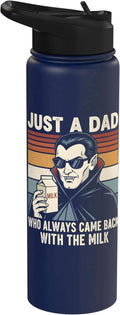 Vampire Dad Who Always Came Back With The Milk Retro Sunset Stainless Steel Insulated Water Bottle