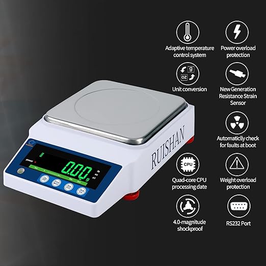 Lab Precision Analytical Balance - 2000 x 0.01g | 4.4x0.00002 lb | Electronic Weighing Scale | 01 Gram Scale for Chemistry, Labs, Jewelry