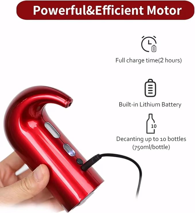 Hotool Electric Wine Aerator, Wine Decanter Pump Dispenser Gifts Set,Automatic Wine Aerator Pourer Spout. Wine Dispenser Pump, Wine Gifts Set for Wine Lovers