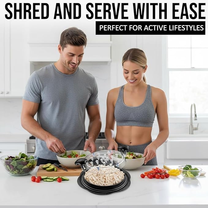 UPGRADED Chicken Shredder Pro 11” – for Meal Prep, Time Saving Chicken Breast Shredder Tool Twist, Meat Shredder, Strong Anti-Slip Strip, Ergonomic Handle, BPA Free, Suitable for Pork Beef Chicken