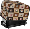 Coffee Cups Modern Toaster Cover 2 Slice Dust and Fingerprint Protection Toaster Bread Maker Covers Washable Kitchen Small Appliance Covers for Kitchen Accessories Decor Bakeware Women Gift