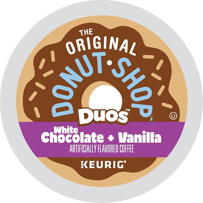 The Original Donut Shop Duos White Chocolate + Vanilla, Keurig Single Serve K-Cup pods, 72 Count