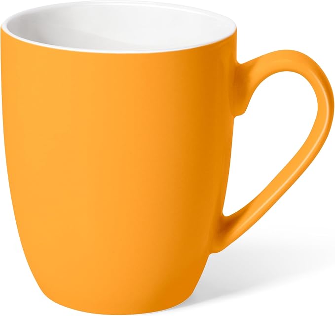 Urbanstrive 16 oz Large Coffee Mugs Set of 4 Ceramic Coffee Mug White Coffee Cups Tea Cups Idea Gift for Women Men House Warming Gifts New Home Office, Orange 4 Pack