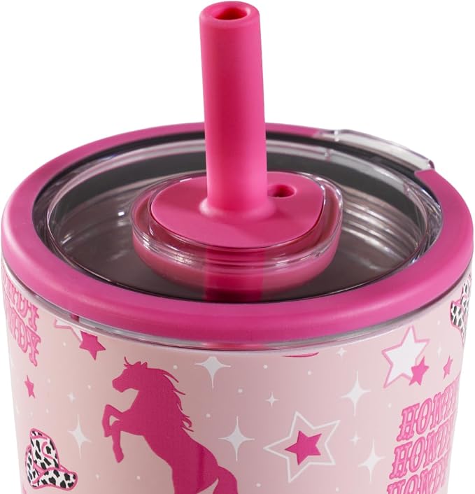 HydroJug Everyday Tumbler 14 oz, Ceramic-Lined Straw Cup, Cowgirl