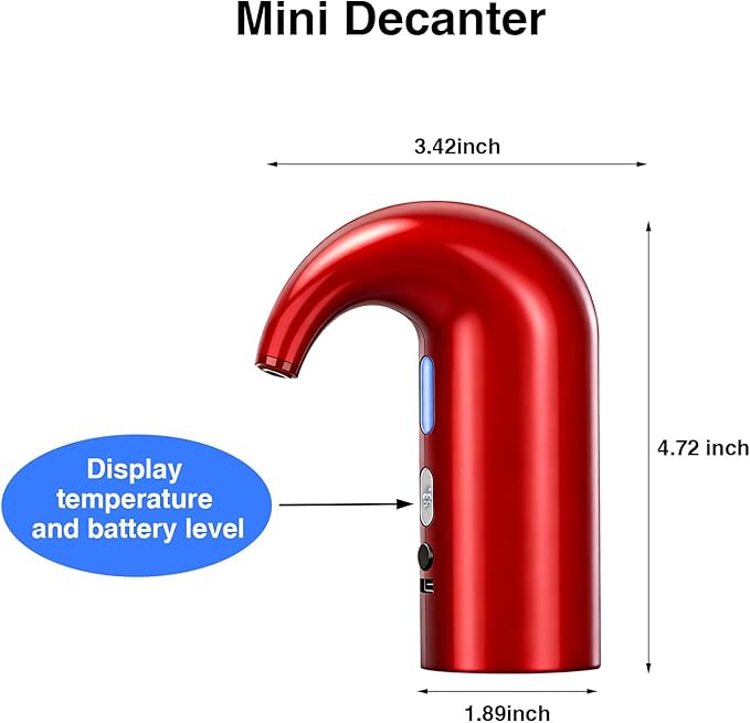 Electric Wine Aerator Dispenser Set – Automatic Wine Decanter & Pourer with LED Display, 200ml Smart Pour Control, Rechargeable Wine Pump & Stopper, Perfect Christmas Gifts for Wine Lovers