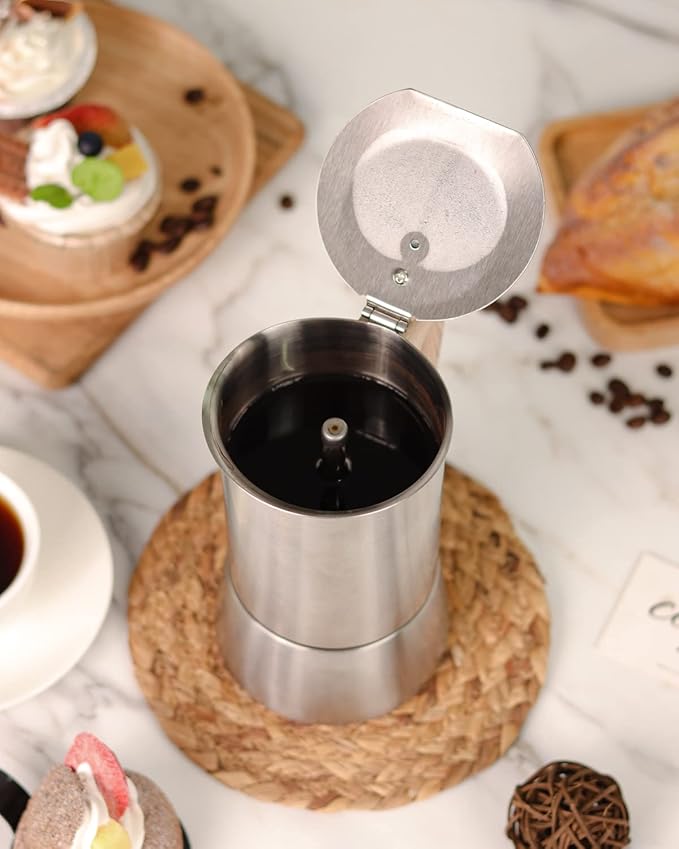 Sivaphe Moka Pot Stainless Steel 2 Cup and 12 oz French Press Coffee/Tea Maker