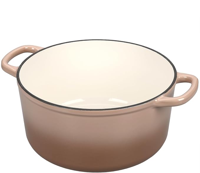 EDGING CASTING Enameled Cast Iron Dutch Oven with Sourdough Bread Baking Kit, Bread Dutch Oven with Lid, Includes Proofing Basket & Baking Tools, 5qt, Mocha