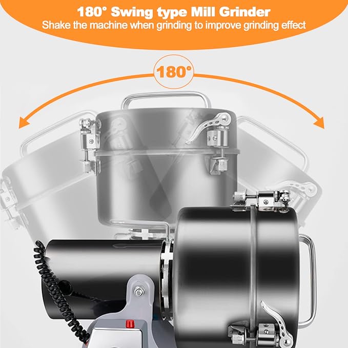 Swing Grain Mill 2500g,Electric Grain Grinder,Stainless Steel Grain Mill Grinder 4500W,High-speed Spice Herb Grinders Commercial Superfine Machine Dry Cereals Pulverizer 110V