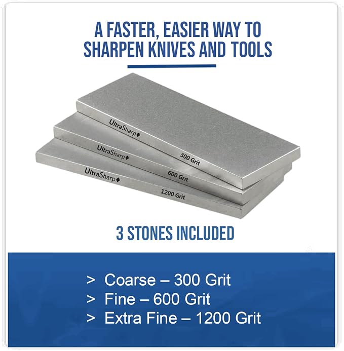 Ultra Sharp II Diamond Sharpening Stone Kit - Coarse/Medium/Extra Fine