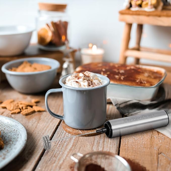 Levare Milk Frother Handheld Rechargeable - Electric Frother with 3 Whisk Attachments - High Speed Milk Mixer Motor with USB-C Charging Port - Versatile Mixer for Cappuccino, Hot Chocolate, and Matcha