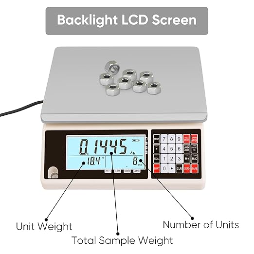 Industrial Counting Scale 3kg/0.05g with RS232 Port Digital Inventory Counting Scale for Parts Coins Piece Counting Scale for Computer/Printer, Precision Electronic Gram Scale(g/kg/lb)
