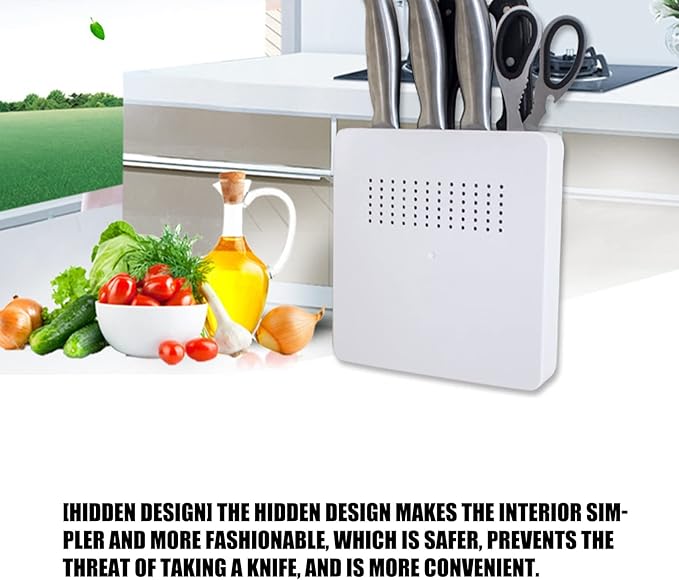 Wall Mounted Hidden Kitchen Knife Holder Prevent Injury Breathable Knife Block Home Kitchen, #911, NIZUUONEdg9bt2gupo