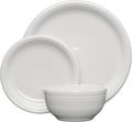 Fiesta® Bistro Coupe 3-Piece Dinnerware Set – Durable Ceramic, Lead-Safe, Dishwasher/Microwave/Oven Safe – Made in USA Dinnerware - White