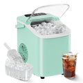 OLIXIS Countertop Ice Maker with Self-Cleaning, Portable Ice Maker Machine with Scoop, 26Lbs/24H, 9 Cubes in 6 Mins, 2 Sizes of Bullet Ice for Home, Kitchen, Office, Green