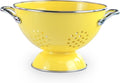 Reston Lloyd, 1.5 Quart Powder Coated Steel Kitchen Strainer Basket for draining Pasta, Vegetable and Fruit, Chrome Handles and Wide Stable Base, Lemon