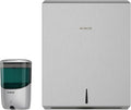 AIKE Automatic Commercial Soap Dispenser and Wall Mount Paper Towel Dispenser Bundle, Model AK1216_Silver_5181_Brushed