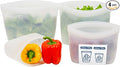 Silicone Bags for Food Storage, Reusable Food Storage Containers Zip Lock Silicone Bags Stand Up Snack Bags, Freezer Microwave Oven Dishwasher Safe, Plastice BPA-Free 4 Pack 2 Size(84oz & 40oz)