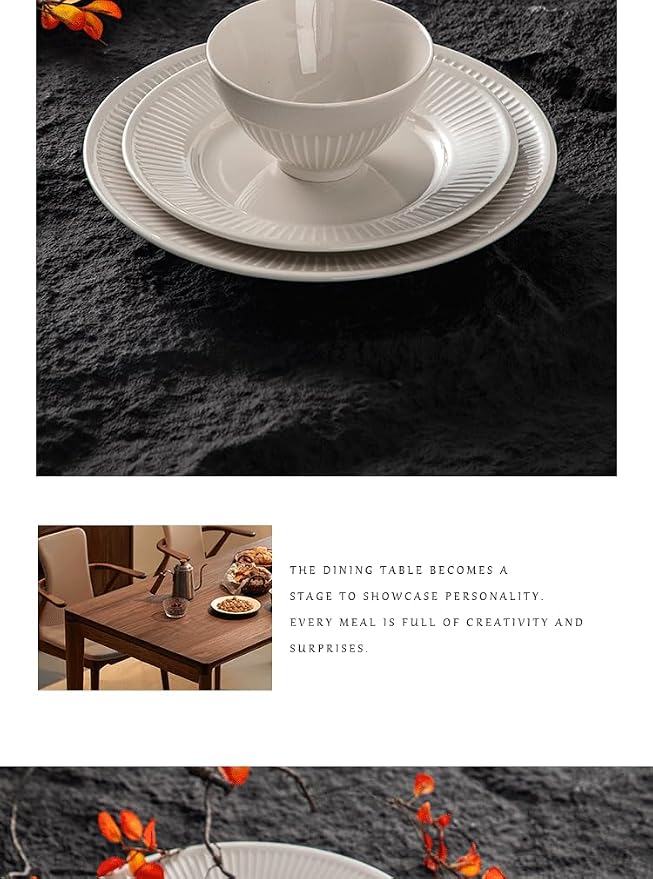 Dinnerware sets plates and bowls sets modern plates,Ceramic Dinnerware Sets,12 Pieces Porcelain Lightweight Plates,Scratch Resistant Dish Set (style - 16, 4 - Set (12pcs))