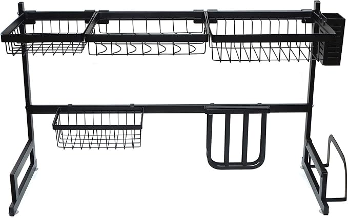 HTTMT- Over The Sink Dish Drying Rack Shelf Stainless Steel Storage Cutlery Holder 33" [P/N:ET-DISHRACK002]
