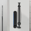 Swaitee Magnetic Paper Towel Holder for Fridge, Under Cabinet Paper Towel Holder Wall Mount, Self Adhesive No Drill, One Hand Tear Ratchet, Fits Jumbo Rolls, Black for Kitchen RV Garage