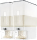 Lifewit 2 Pack Rice Dispenser 25 Lbs(11.3kg), Rice Storage Container Sealed Moisture Proof with Measuring Cup for Kitchen Pantry Household, BPA-Free, Clear