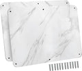 17.5inchX11.5inch Large Stainless Steel Plate for Magnets, 3M Adhesive Back, Mounting Screws, Ideal for Magnetic Shelf, Colorful Magnets as a Gift. Mount Anywhere! (Carrara Marble, 2 Pack)