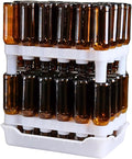 FASTFERMENT - 24-Bottle Drying Rack & Tray| Bottle Drying Tree Alternative | Dry & Store Your Wine or Bomber/Belgian Bottles | 2-Stackable Racks, 1 Tray | Dishwasher Safe | Home Brewing Supplies